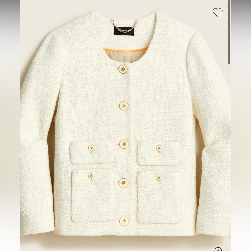 J.Crew Chanel like Lady jacket in maritime tweed in cream. Rarely worn